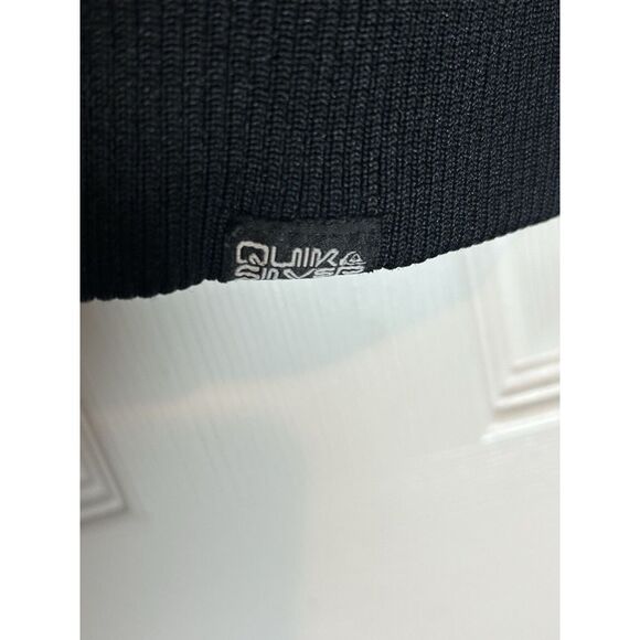 QuickSilver Jacket Mens L Black Full Zip Logo Fleece Sweatshirt Hoodie - Picture 5 of 8